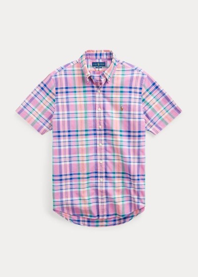 Camisa Oxford Polo Ralph Lauren Hombre Rosas / Azules / Multicolor - Classic Fit Plaid - CNMGS9351